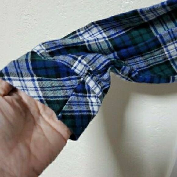 PENDLETON Blue Green Plaid Button Front Shirt LARGE - Picture 4 of 7